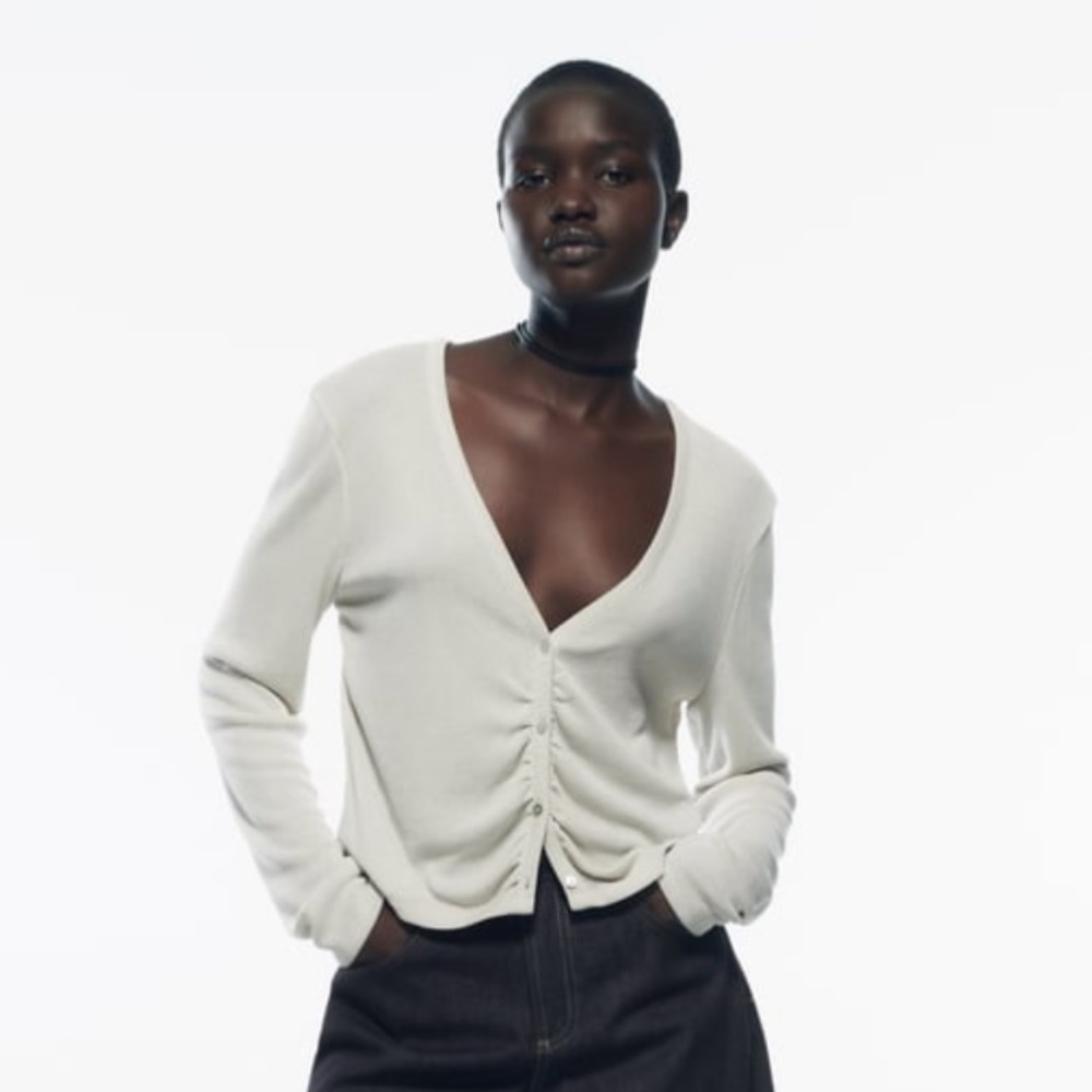 Zara NWT Buttoned Rushed Jacket - Picture 5 of 8